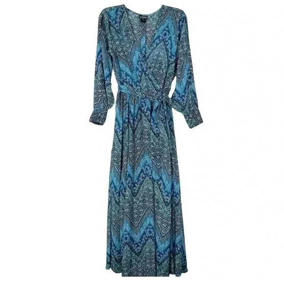 Enfocus Studio Gypsy Boho Patchwork Cutout Sleeve Maxi Dress - Picture 1 of 9